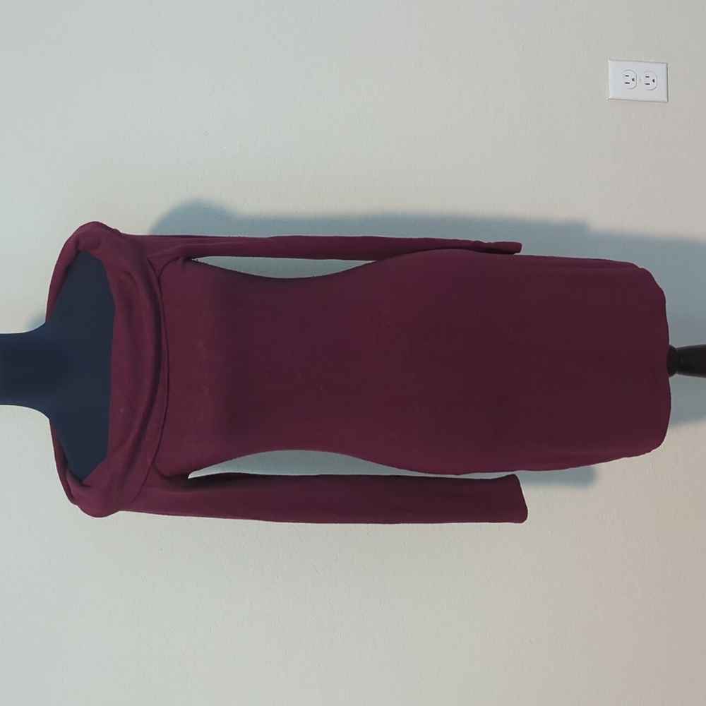 Express cowel neck or shoulderless maroon sweater dress